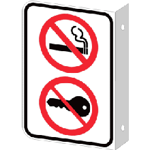 Interdiction de fumer et Arrêter le moteur Recto-verso 2,1mm PLIÉ